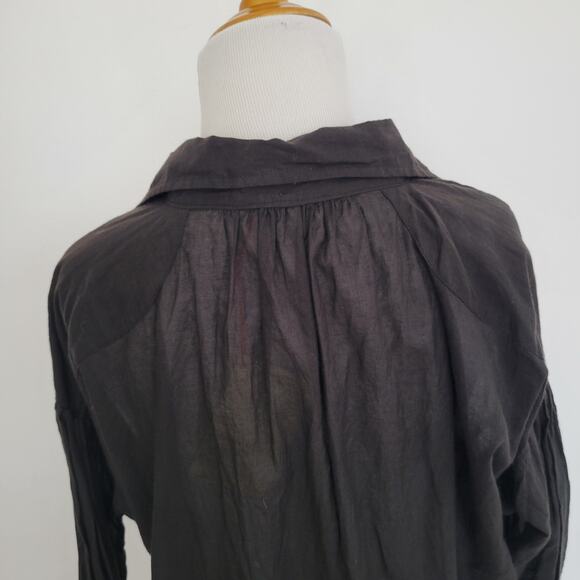 NEW Johnny Was Melanie Blouse Black Popover Sheer Cotton Women Small - Picture 7 of 12